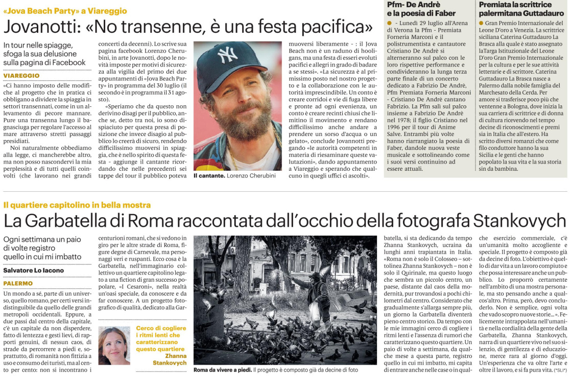 Zhanna Stankovych Giornale di Sicilia